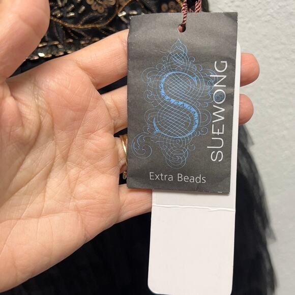 NWT Sue Wong Black Beaded Short Layered Dress Size‎ 2 - Picture 10 of 15